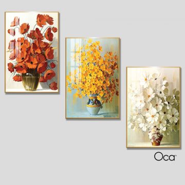 Bình hoa dại | Bộ 3 tranh treo cầu thang | Mã T0311 | Oca