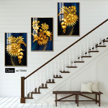 Alternative view of Hoa thiên đường | Bộ 3 tranh treo cầu thang | Mã T0343 | Oca