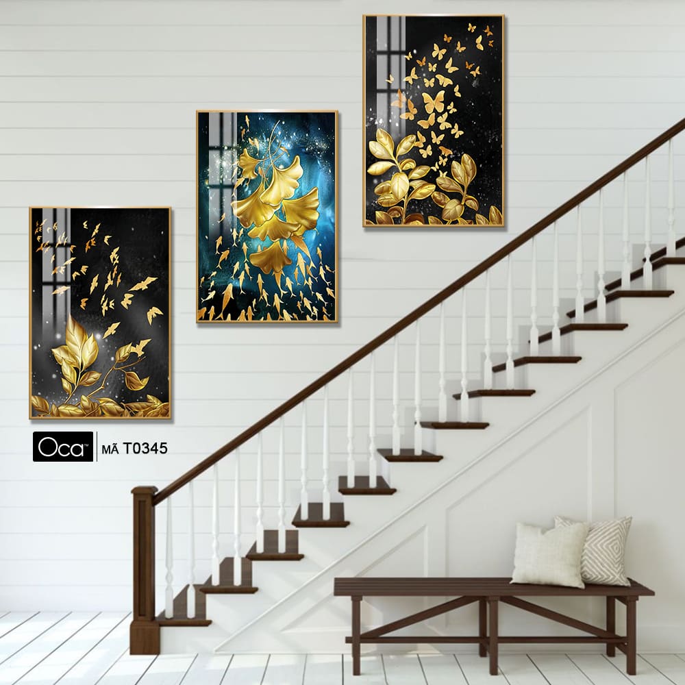 Đêm Sáng | Bộ 3 tranh treo cầu thang | Mã T0345 | Oca - Ảnh 2