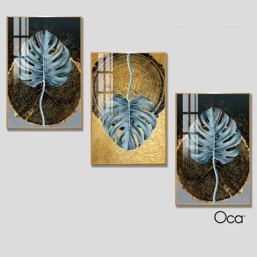 Lá nghệ thuật | Bộ 3 tranh treo cầu thang | Mã T0346 | Oca