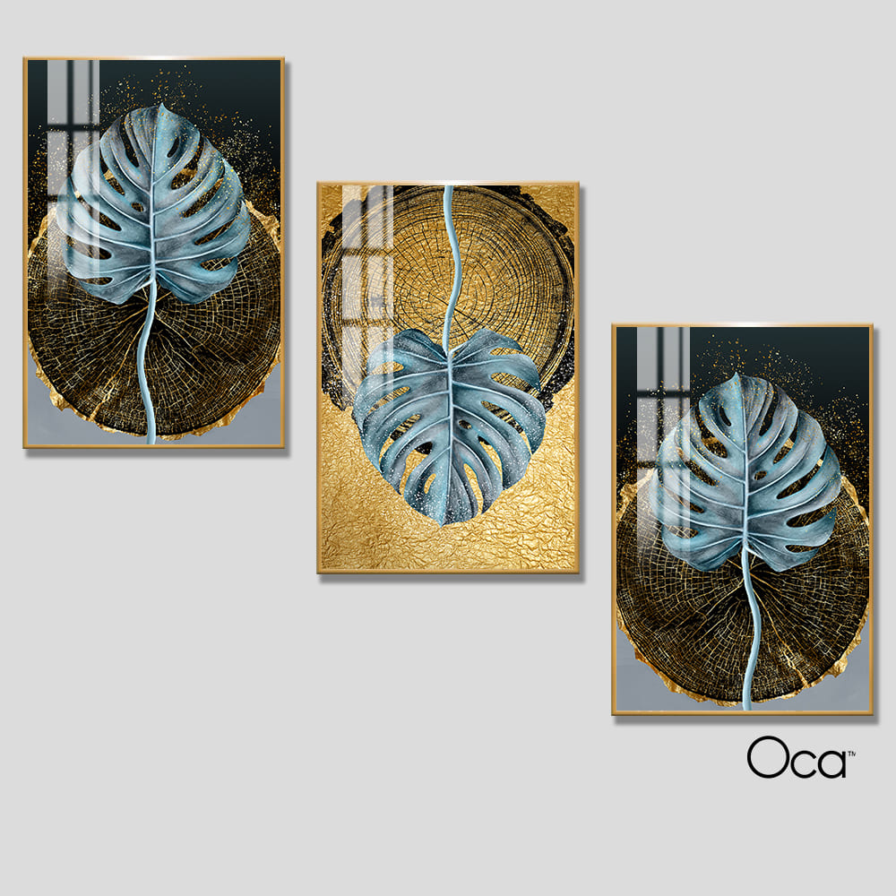 Lá nghệ thuật | Bộ 3 tranh treo cầu thang | Mã T0346 | Oca