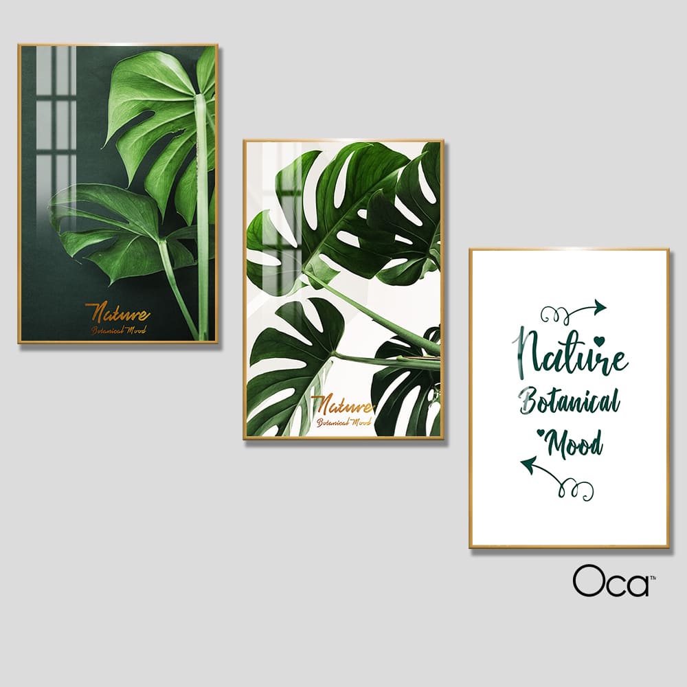 Lá nghệ thuật | Bộ 3 tranh treo cầu thang | Mã T0348 | Oca