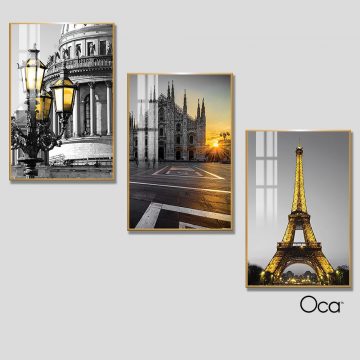 Tháp Eiffel | Bộ 3 tranh treo cầu thang | Mã T0355 | Oca