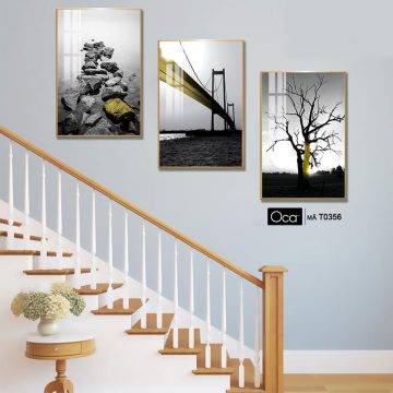 Alternative view of Phong cảnh chiều cuối đông | Bộ 3 tranh treo cầu thang | Mã T0356 | Oca