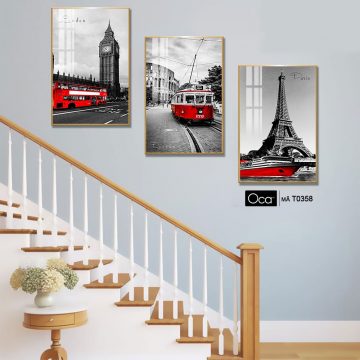Alternative view of Tháp Eiffel  | Bộ 3 tranh treo cầu thang | Mã T0358 | Oca