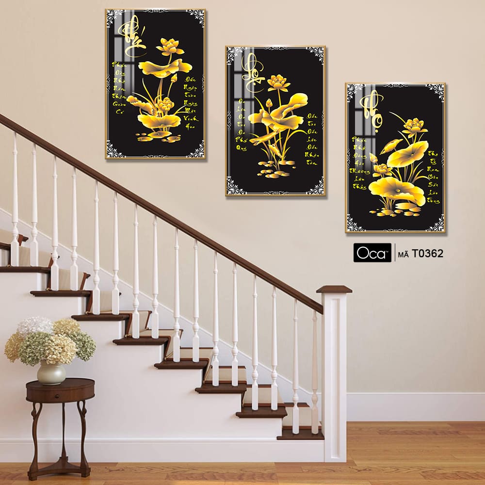 Phúc - Lộc - Thọ | Bộ 3 tranh treo cầu thang | Mã T0362 | Oca - Ảnh 3