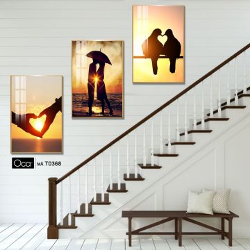 Alternative view of Tình yêu đôi lứa | Bộ 3 tranh treo cầu thang | Mã T0368 | Oca