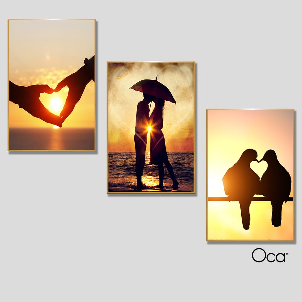 Tình yêu đôi lứa | Bộ 3 tranh treo cầu thang | Mã T0368 | Oca