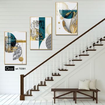 Alternative view of Tranh trừu tượng | Bộ 3 tranh treo cầu thang | Mã T0381 | Oca