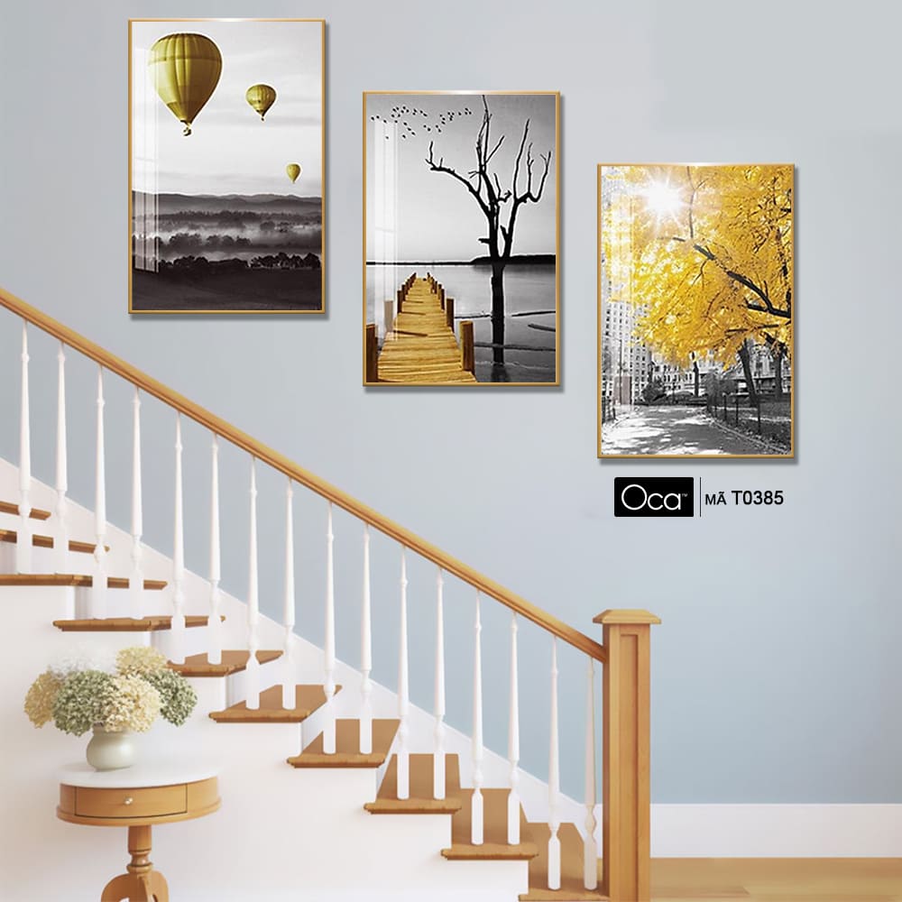 Mùa thu | Bộ 3 tranh treo cầu thang | Mã T0385 | Oca - Ảnh 4
