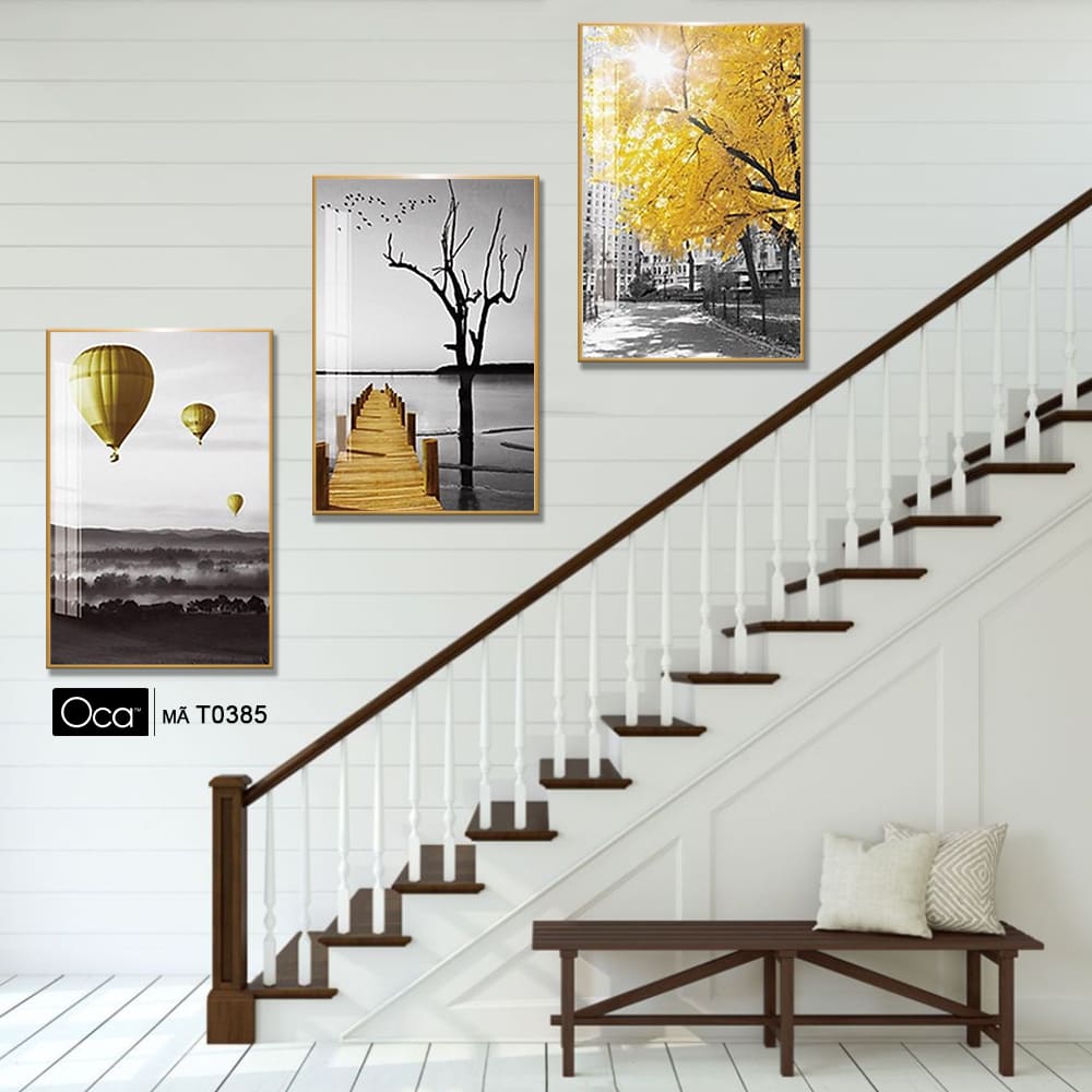 Mùa thu | Bộ 3 tranh treo cầu thang | Mã T0385 | Oca - Ảnh 2