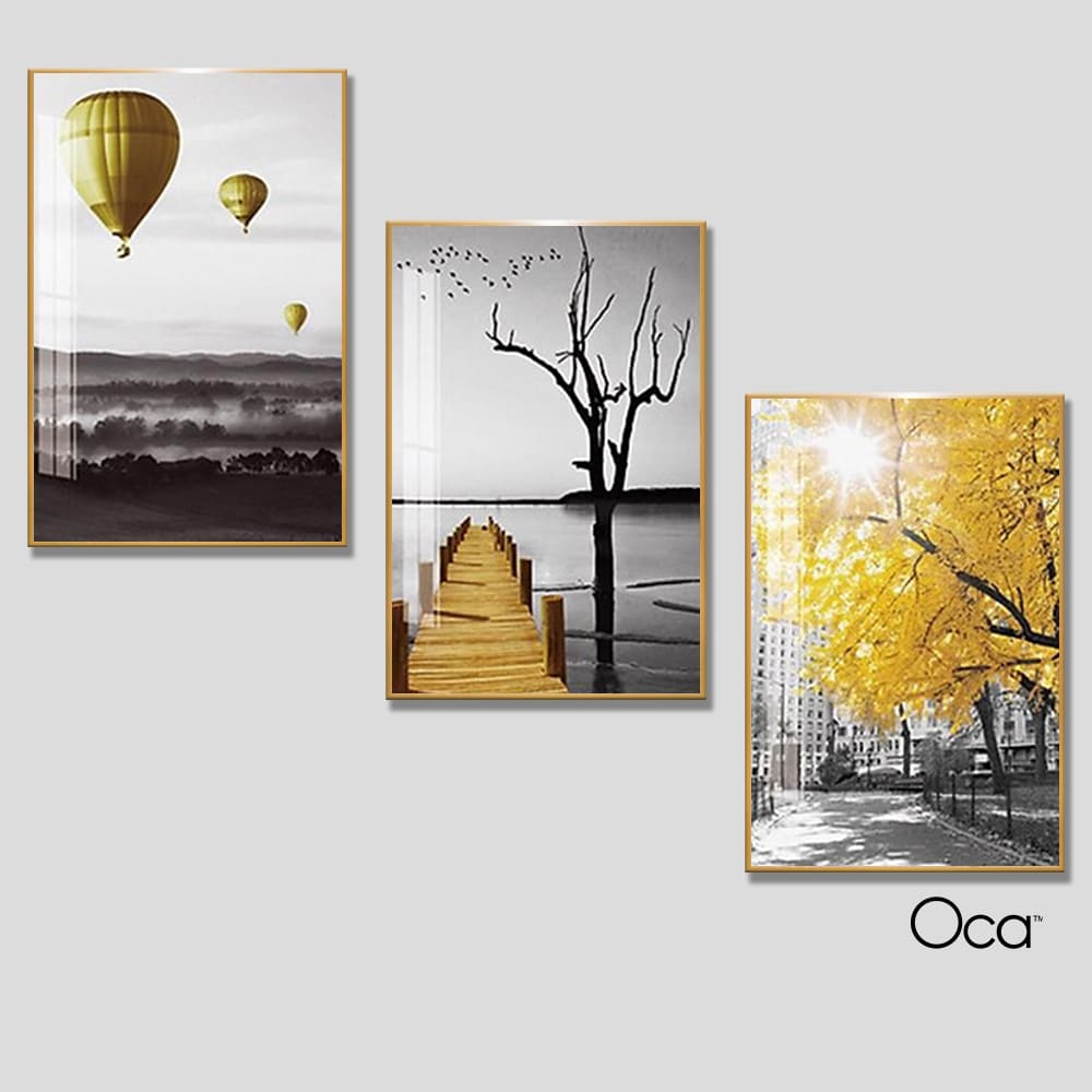 Mùa thu | Bộ 3 tranh treo cầu thang | Mã T0385 | Oca