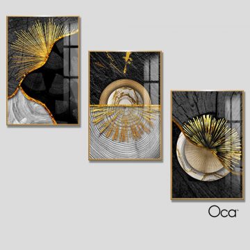Tranh trừu tượng | Bộ 3 tranh treo cầu thang | Mã T0388 | Oca