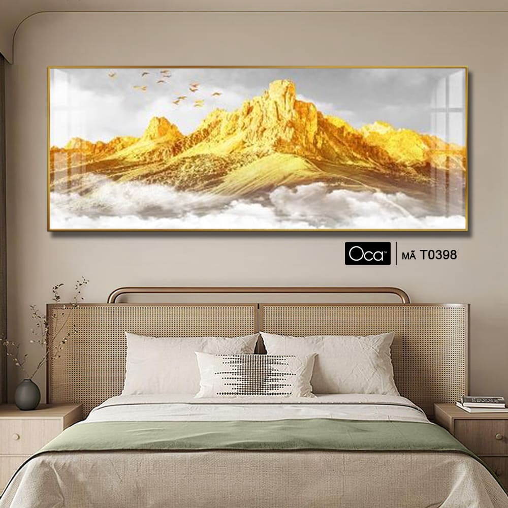 Phong cảnh núi vàng | Tranh treo phòng ngủ | Mã T0398 | Oca - Ảnh 2