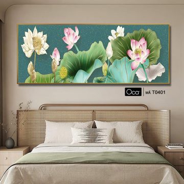 Alternative view of Hoa sen trong đầm | Tranh treo phòng ngủ | Mã T0401 | Oca