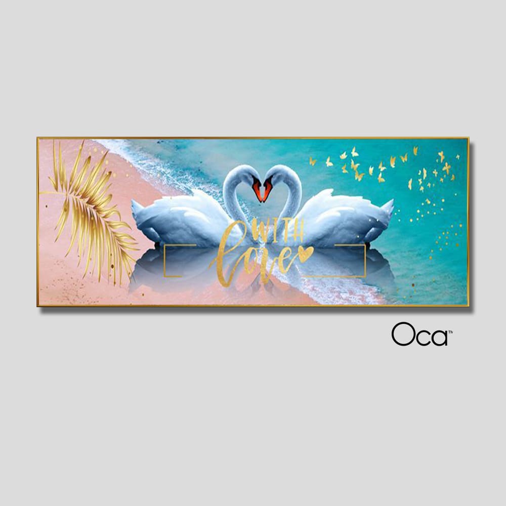 Đôi thiên nga uyên ương | Tranh treo phòng ngủ | Mã T0402 | Oca