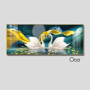 Đôi thiên nga uyên ương | Tranh treo phòng ngủ | Mã T0403 | Oca