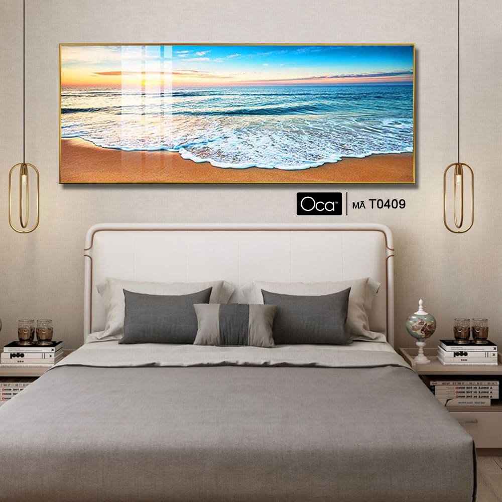 Chiều hoàng hôn trên biển | Tranh treo phòng ngủ | Mã T0409 | OCa - Ảnh 4