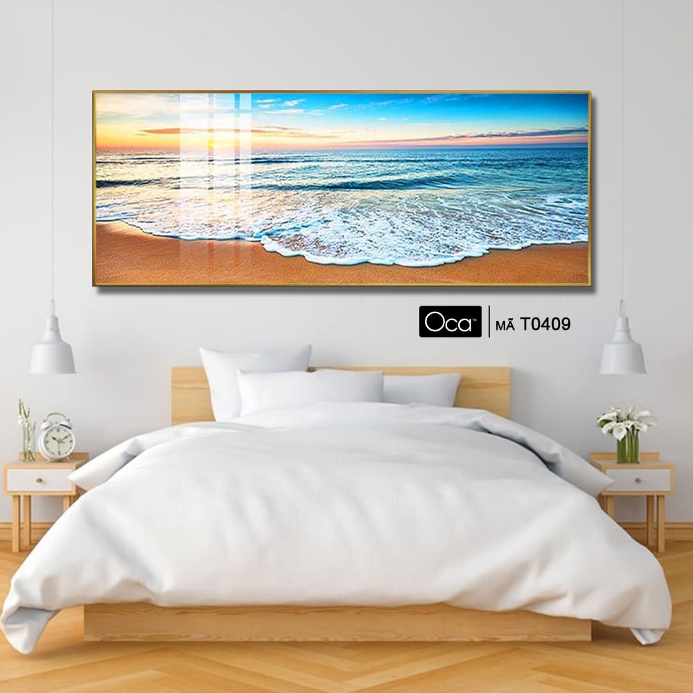 Chiều hoàng hôn trên biển | Tranh treo phòng ngủ | Mã T0409 | OCa - Ảnh 3