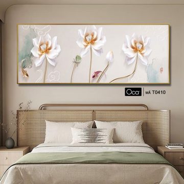 Alternative view of Liên Hoa Khai Phú Quý | Tranh treo phòng ngủ | Mã T0410 | Oca