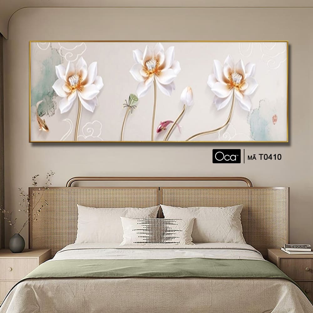 Liên Hoa Khai Phú Quý | Tranh treo phòng ngủ | Mã T0410 | Oca - Ảnh 2