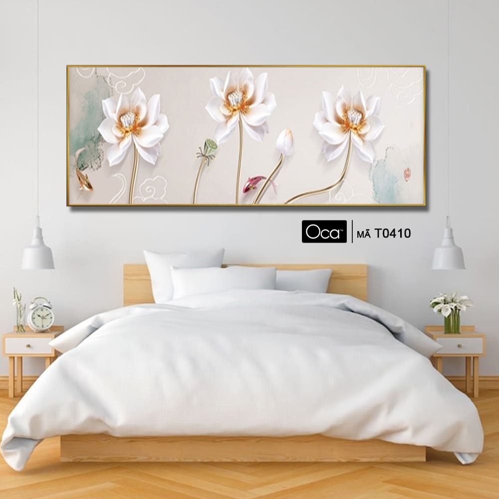 Liên Hoa Khai Phú Quý | Tranh treo phòng ngủ | Mã T0410 | Oca - Ảnh 3