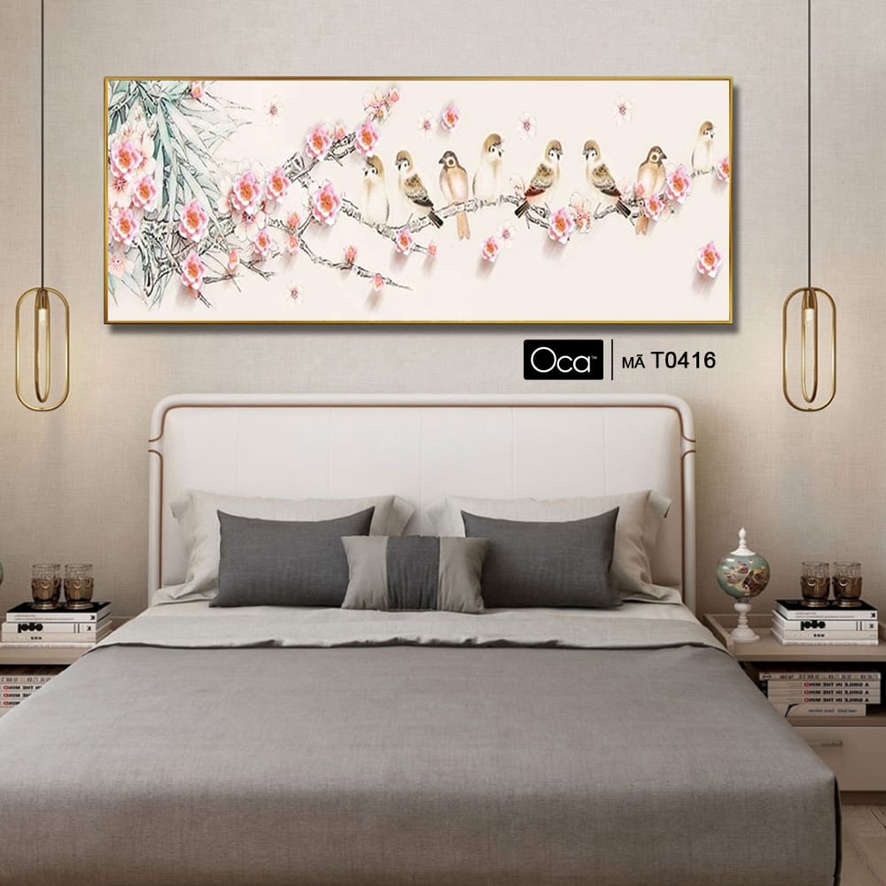 Phong cảnh mùa xuân | Tranh treo phòng ngủ | Mã T0416 | Oca - Ảnh 2