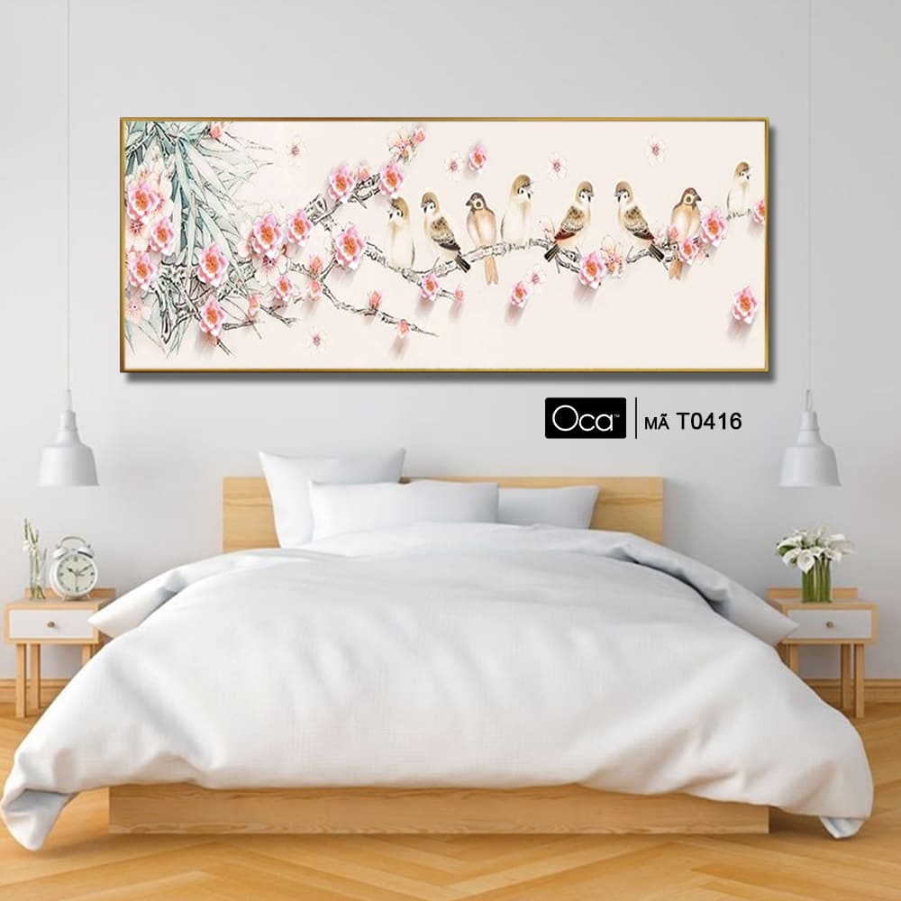 Phong cảnh mùa xuân | Tranh treo phòng ngủ | Mã T0416 | Oca - Ảnh 4