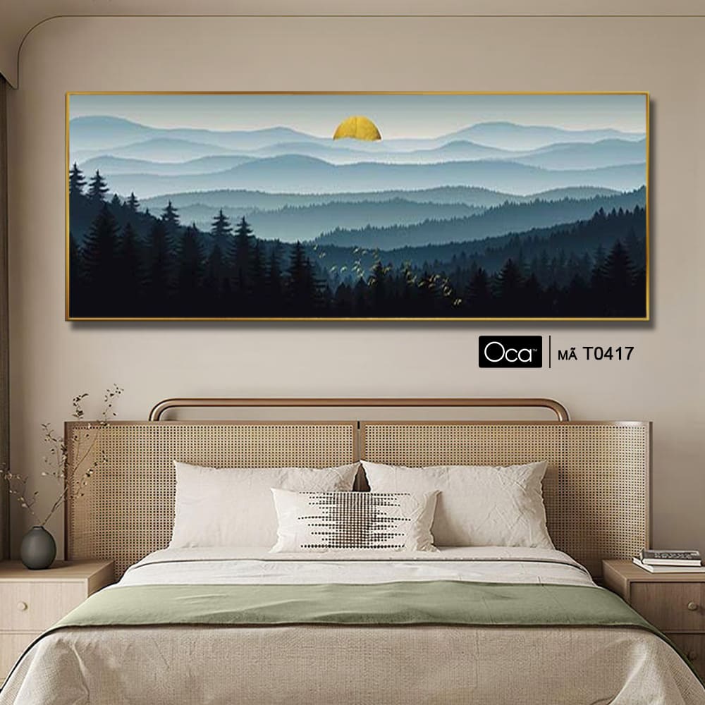 Phong cảnh bình minh trên núi | Tranh treo phòng ngủ | Mã T0417 | Oca - Ảnh 4