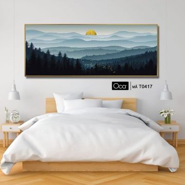 Alternative view of Phong cảnh bình minh trên núi | Tranh treo phòng ngủ | Mã T0417 | Oca
