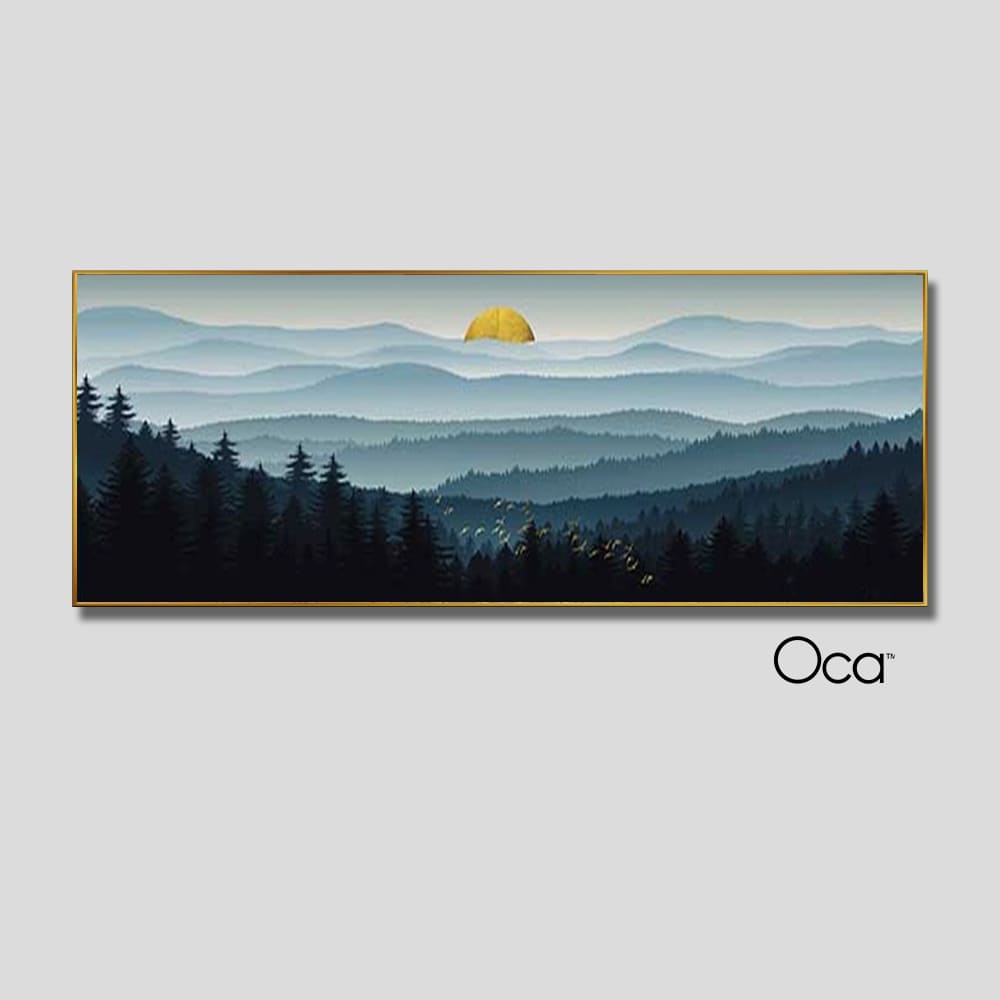 Phong cảnh bình minh trên núi | Tranh treo phòng ngủ | Mã T0417 | Oca