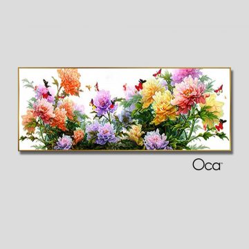 Khóm hoa thược dược | Tranh treo phòng ngủ | Mã T0431 | Oca