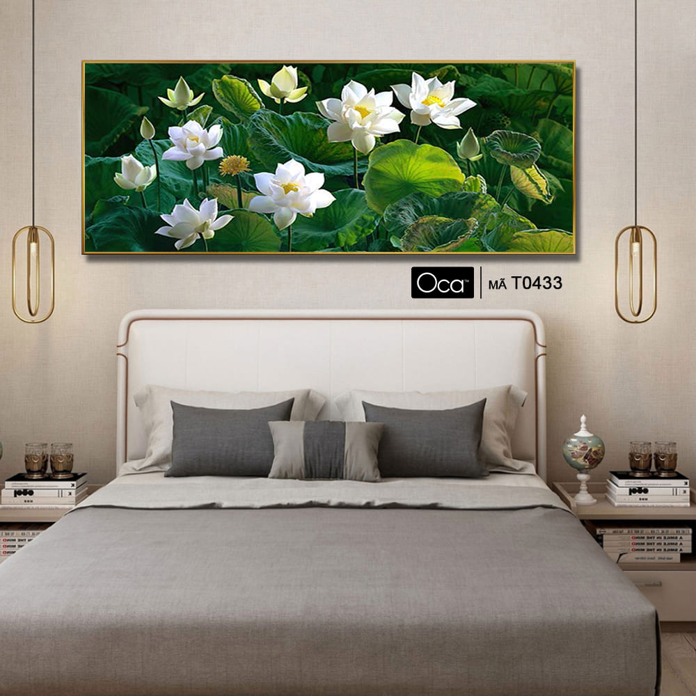 Liên hoa trong đầm | Tranh treo phòng ngủ | Mã T0433 | Oca - Ảnh 4
