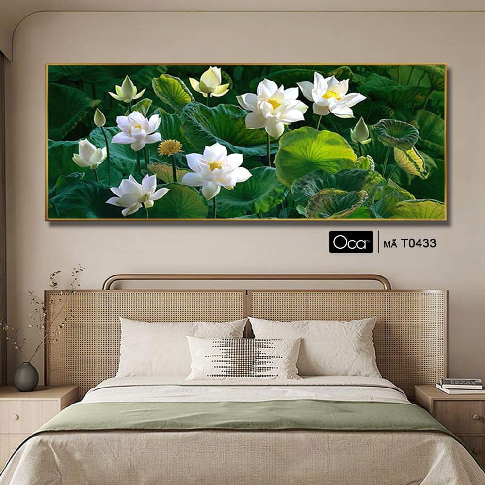 Liên hoa trong đầm | Tranh treo phòng ngủ | Mã T0433 | Oca - Ảnh 2