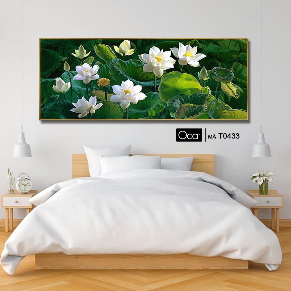 Liên hoa trong đầm | Tranh treo phòng ngủ | Mã T0433 | Oca - Ảnh 3