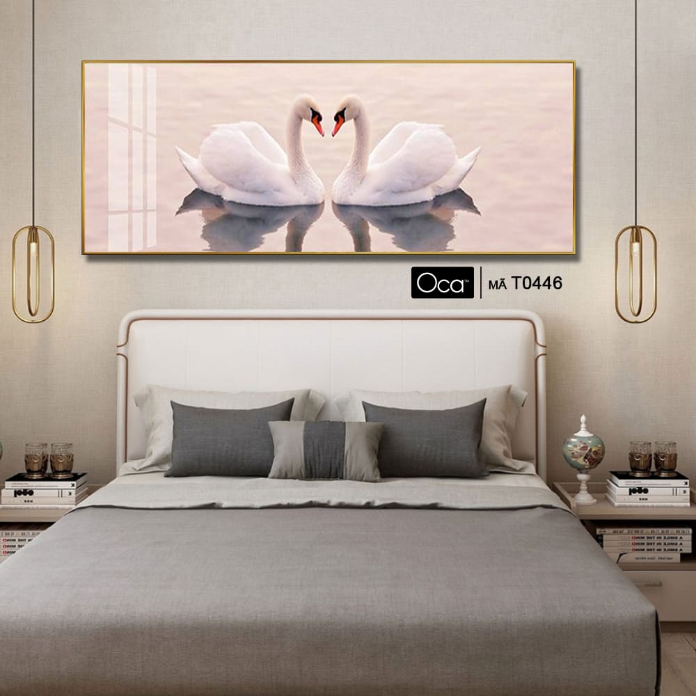 Đôi thiên nga uyên ương | Tranh treo phòng ngủ | Mã T0446 | Oca - Ảnh 4