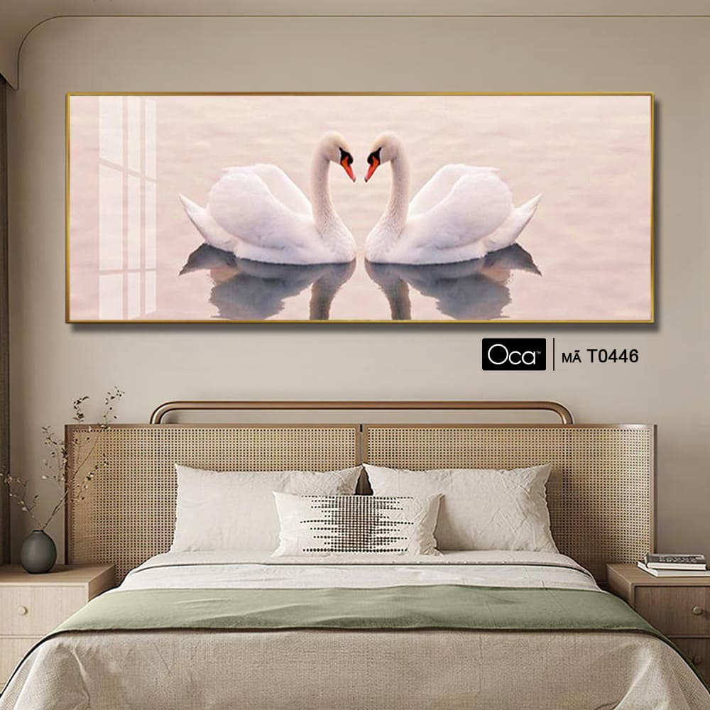 Đôi thiên nga uyên ương | Tranh treo phòng ngủ | Mã T0446 | Oca - Ảnh 2