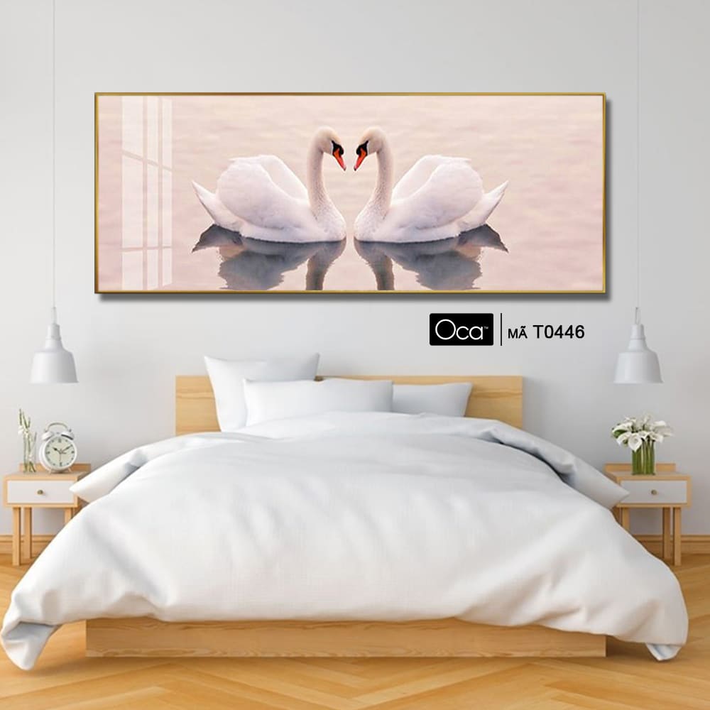Đôi thiên nga uyên ương | Tranh treo phòng ngủ | Mã T0446 | Oca - Ảnh 3