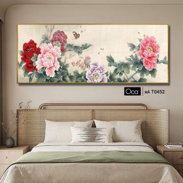 Alternative view of Khóm hoa thược dược | Tranh treo phòng ngủ | Mã T0452 | Oca