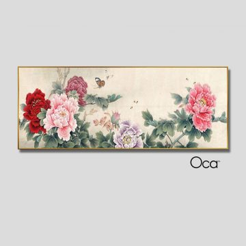 Khóm hoa thược dược | Tranh treo phòng ngủ | Mã T0452 | Oca