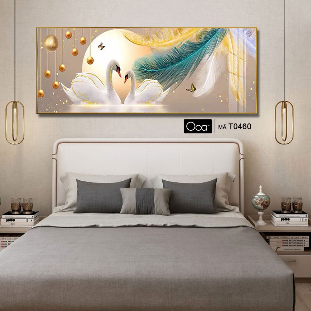 Đôi thiên nga uyên ương | Tranh treo phòng ngủ | Mã T0460 | Oca - Ảnh 4