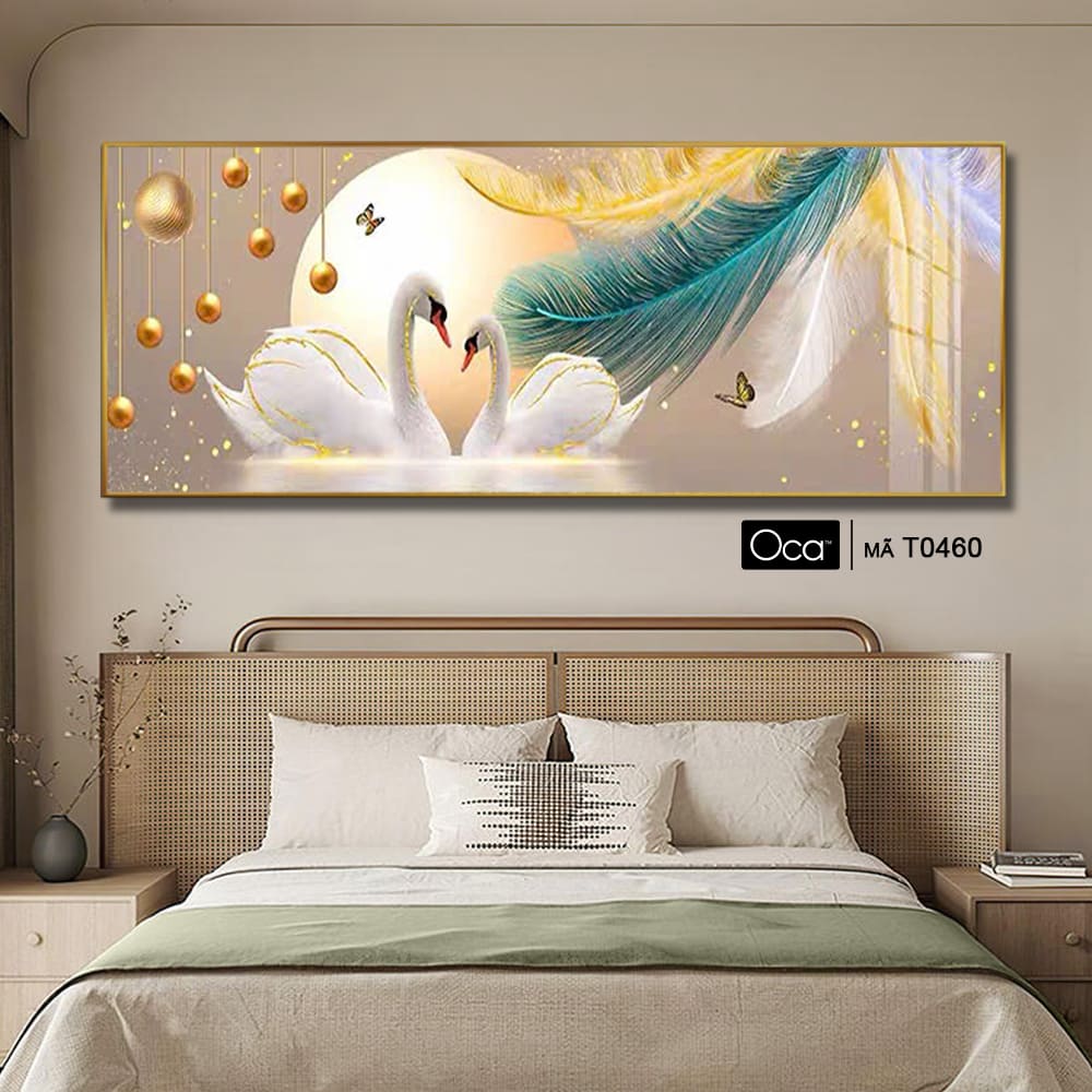 Đôi thiên nga uyên ương | Tranh treo phòng ngủ | Mã T0460 | Oca - Ảnh 3