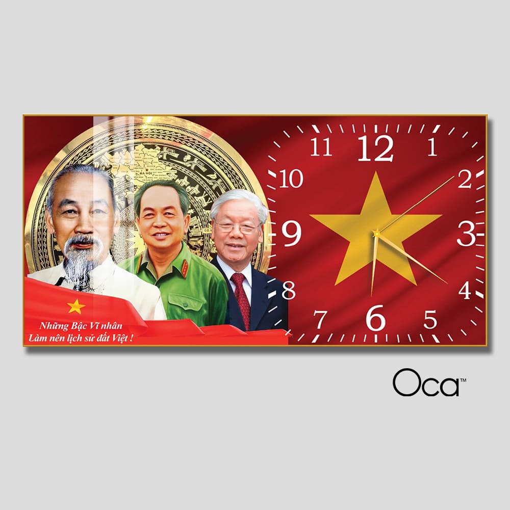 Đồng hồ Bác Hồ – Bác Giáp – Bác Trọng | Mã D0069 | Xưởng sản xuất Oca