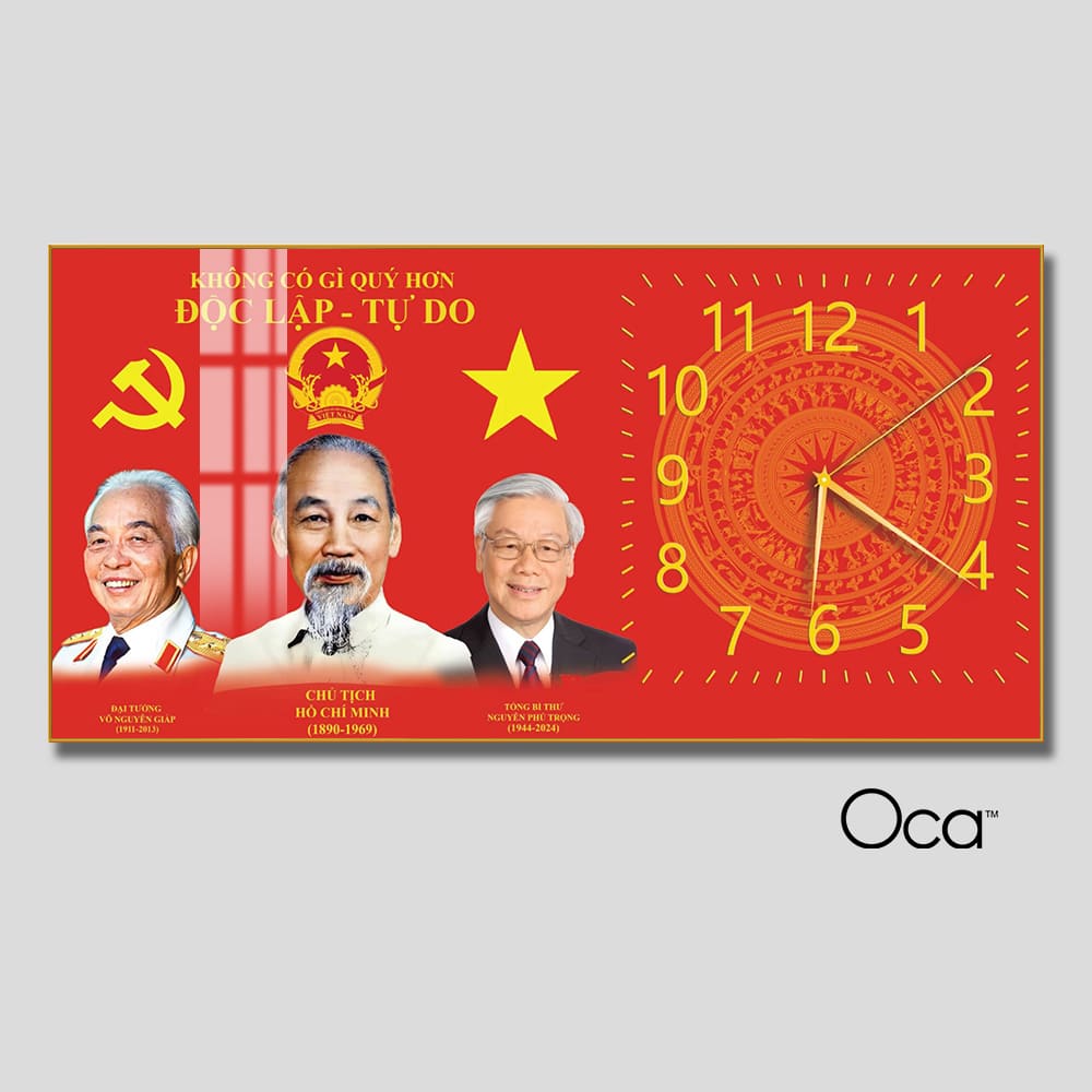 Đồng hồ Bác Hồ – Bác Giáp – Bác Trọng | Mã D0070 | Xưởng sản xuất Oca