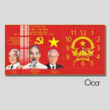Đồng hồ Bác Hồ – Bác Giáp – Bác Trọng | Mã D0077 | Xưởng sản xuất Oca