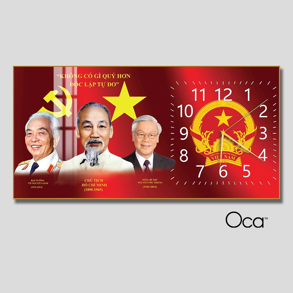 Đồng hồ Bác Hồ – Bác Giáp – Bác Trọng | Mã D0082 | Xưởng sản xuất Oca