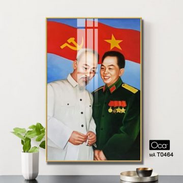 Alternative view of Tấm tranh Bác Hồ - Bác Giáp | Khung hợp kim cao cấp | Mã T0464 | Oca
