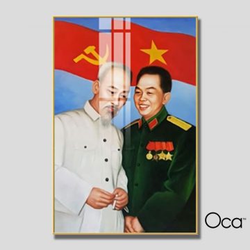 Tấm tranh Bác Hồ - Bác Giáp | Khung hợp kim cao cấp | Mã T0464 | Oca