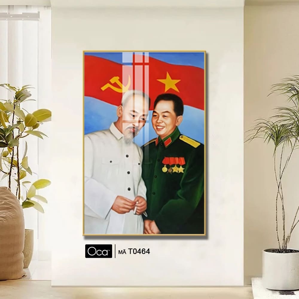 Tấm tranh Bác Hồ - Bác Giáp | Khung hợp kim cao cấp | Mã T0464 | Oca - Ảnh 4