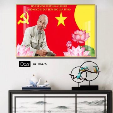 Alternative view of Bức Tranh Chủ tịch Hồ Chí Minh | Khung hợp kim cao cấp | Mã T0475 | Oca
